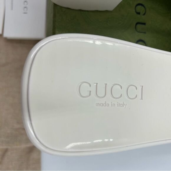 Women’s Gucci, rubber block, low heel slides, size 41 made in Italy - Picture 6 of 11